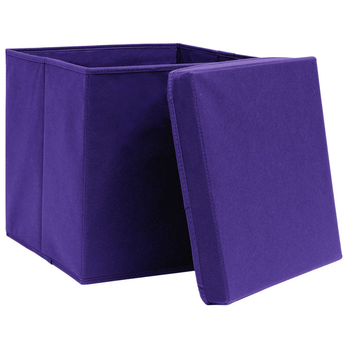 Cutii depozitare cu capace 4 buc. violet, 32x32x32 cm, textil - WALTI WALTI
