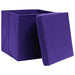 Cutii depozitare cu capace 4 buc. violet, 32x32x32 cm, textil - WALTI WALTI