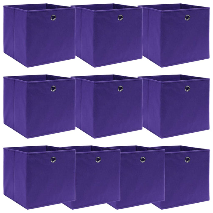 Cutii depozitare, 10 buc., violet, 32x32x32 cm, textil - WALTI WALTI