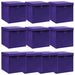 Cutii depozitare cu capace 10 buc. violet, 32x32x32 cm, textil - WALTI WALTI