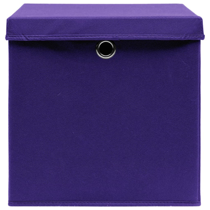 Cutii depozitare cu capace 10 buc. violet, 32x32x32 cm, textil - WALTI WALTI