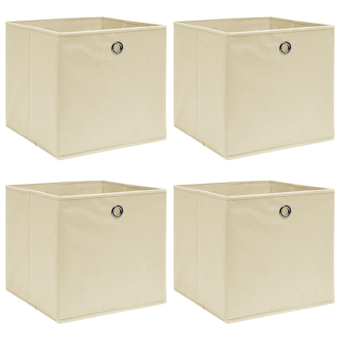 Cutii de depozitare, 4 buc., crem, 32x32x32 cm, textil - WALTI WALTI