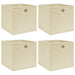 Cutii de depozitare, 4 buc., crem, 32x32x32 cm, textil - WALTI WALTI