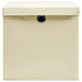 Cutii depozitare cu capace 4 buc. crem, 32x32x32 cm, textil - WALTI WALTI