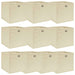 Cutii de depozitare, 10 buc., crem, 32x32x32 cm, textil - WALTI WALTI