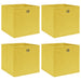 Cutii de depozitare, 4 buc., galben, 32x32x32 cm, textil - WALTI WALTI