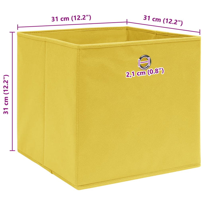 Cutii de depozitare, 4 buc., galben, 32x32x32 cm, textil - WALTI WALTI