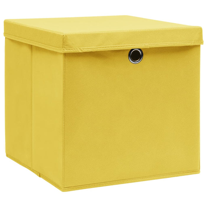 Cutii depozitare cu capace 4 buc., galben, 32x32x32 cm, textil - WALTI WALTI