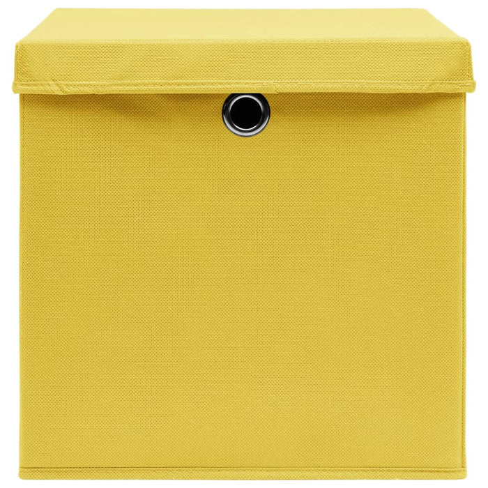 Cutii depozitare cu capace 4 buc., galben, 32x32x32 cm, textil - WALTI WALTI