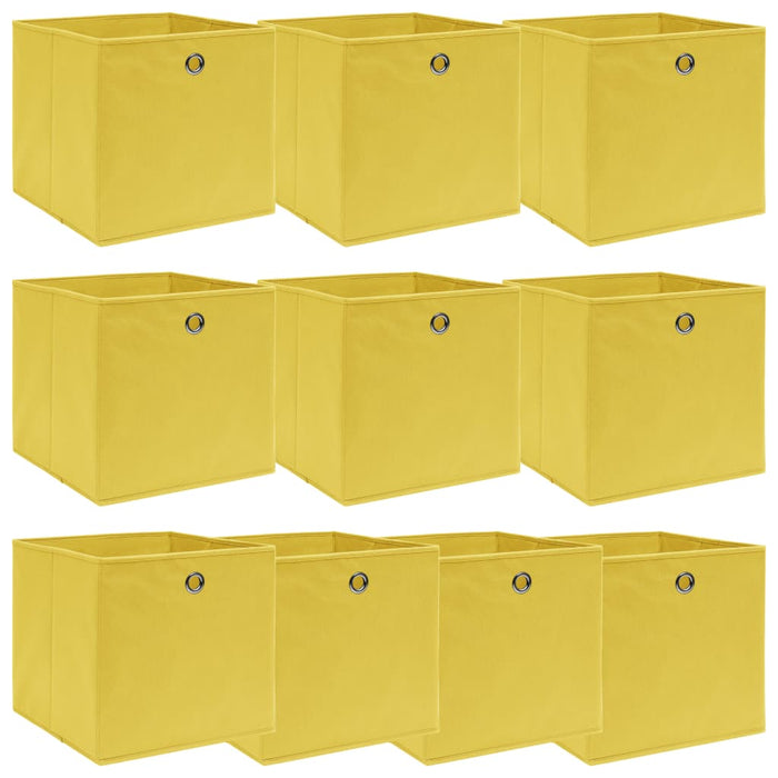 Cutii depozitare, 10 buc., galben, 32x32x32 cm, textil - WALTI WALTI