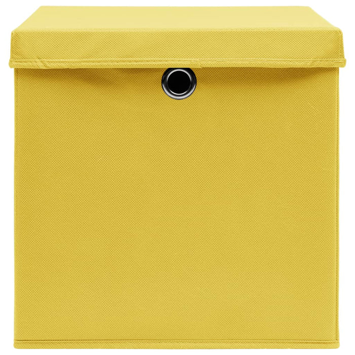 Cutii depozitare cu capace 10 buc. galben, 32x32x32 cm, textil - WALTI WALTI
