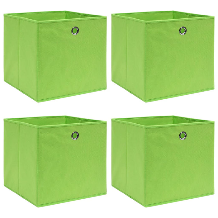 Cutii de depozitare, 4 buc., verde, 32x32x32 cm, textil - WALTI WALTI