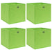 Cutii de depozitare, 4 buc., verde, 32x32x32 cm, textil - WALTI WALTI