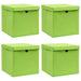 Cutii depozitare cu capace 4 buc. verde, 32x32x32 cm, textil - WALTI WALTI