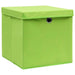 Cutii depozitare cu capace 4 buc. verde, 32x32x32 cm, textil - WALTI WALTI