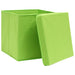 Cutii depozitare cu capace 4 buc. verde, 32x32x32 cm, textil - WALTI WALTI