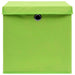 Cutii depozitare cu capace 4 buc. verde, 32x32x32 cm, textil - WALTI WALTI