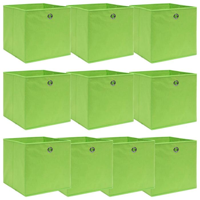 Cutii depozitare, 10 buc., verde, 32x32x32 cm, textil - WALTI WALTI