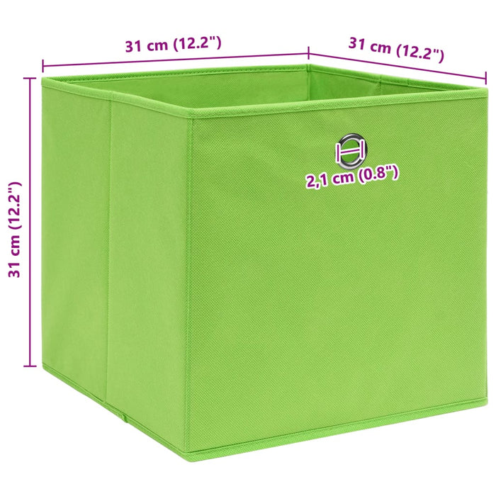Cutii depozitare, 10 buc., verde, 32x32x32 cm, textil - WALTI WALTI