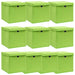 Cutii depozitare cu capace 10 buc. verde, 32x32x32 cm, textil - WALTI WALTI