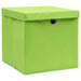 Cutii depozitare cu capace 10 buc. verde, 32x32x32 cm, textil - WALTI WALTI
