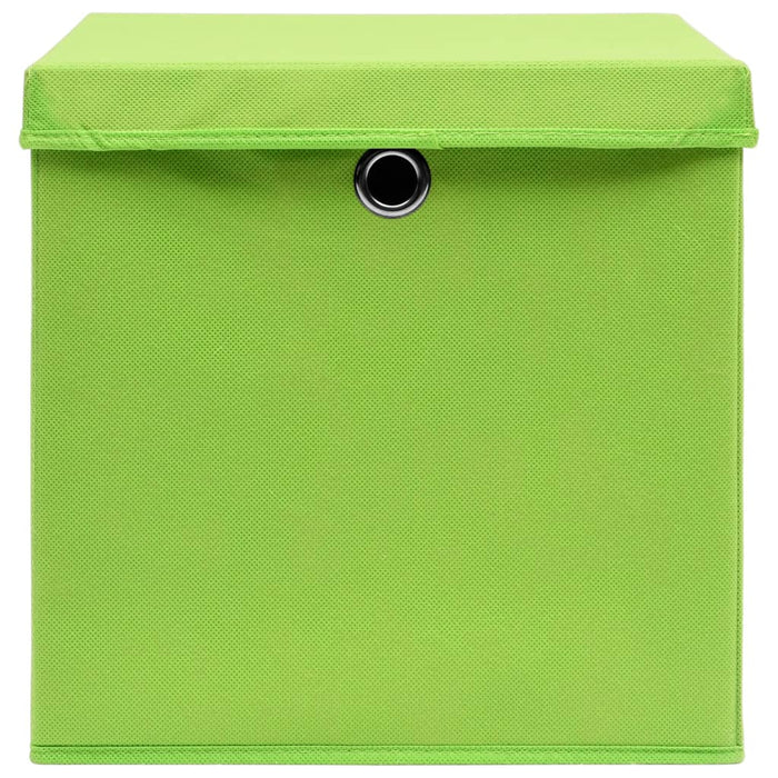 Cutii depozitare cu capace 10 buc. verde, 32x32x32 cm, textil - WALTI WALTI