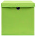 Cutii depozitare cu capace 10 buc. verde, 32x32x32 cm, textil - WALTI WALTI