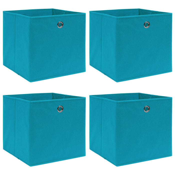 Cutii de depozitare, 4 buc., bleu, 32x32x32 cm, textil - WALTI WALTI