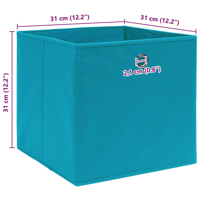 Cutii de depozitare, 4 buc., bleu, 32x32x32 cm, textil - WALTI WALTI