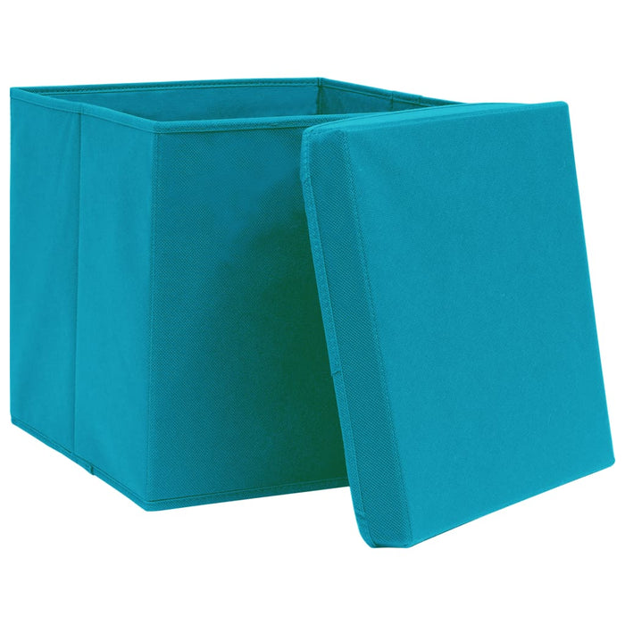 Cutii depozitare cu capace 4 buc. albastru, 32x32x32 cm, textil - WALTI WALTI