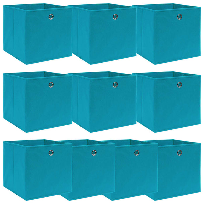 Cutii de depozitare, 10 buc., bleu, 32x32x32 cm, textil - WALTI WALTI