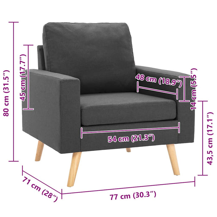 Fotoliu, gri închis, material textil - WALTI WALTI