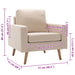 Fotoliu, crem, material textil - WALTI WALTI
