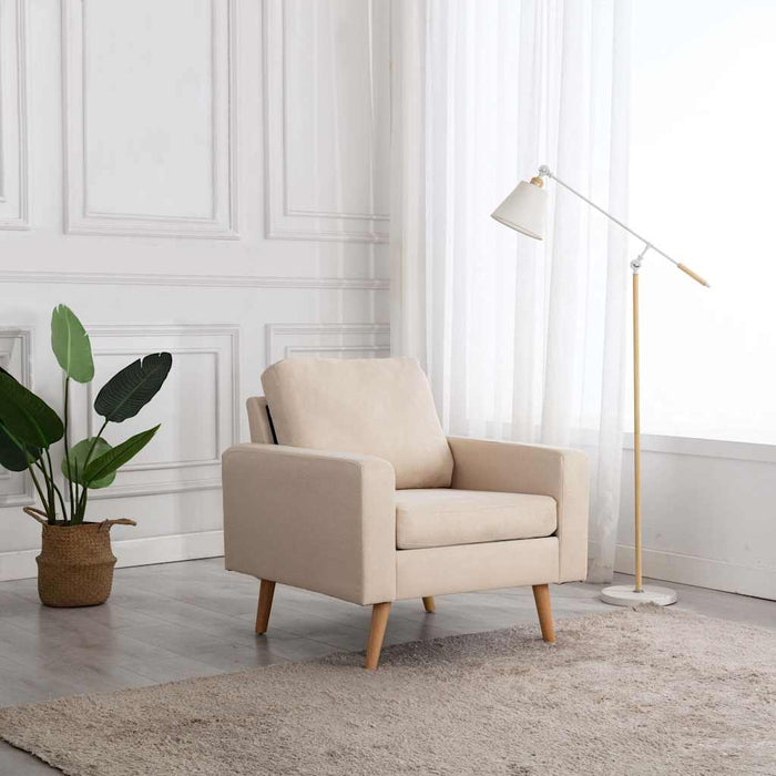 Fotoliu, crem, material textil - WALTI WALTI