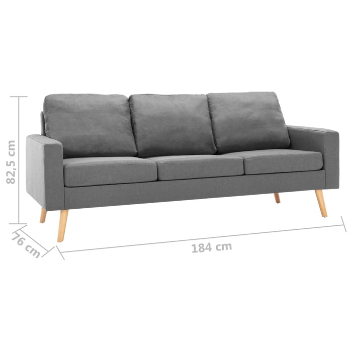 Canapea cu 3 locuri, gri deschis, material textil - WALTI WALTI