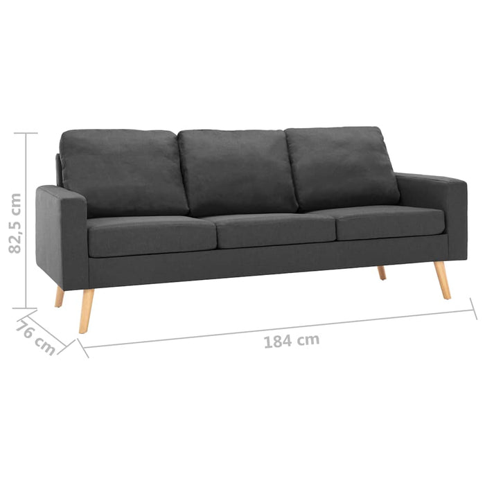 Canapea cu 3 locuri, gri închis, material textil WALTI