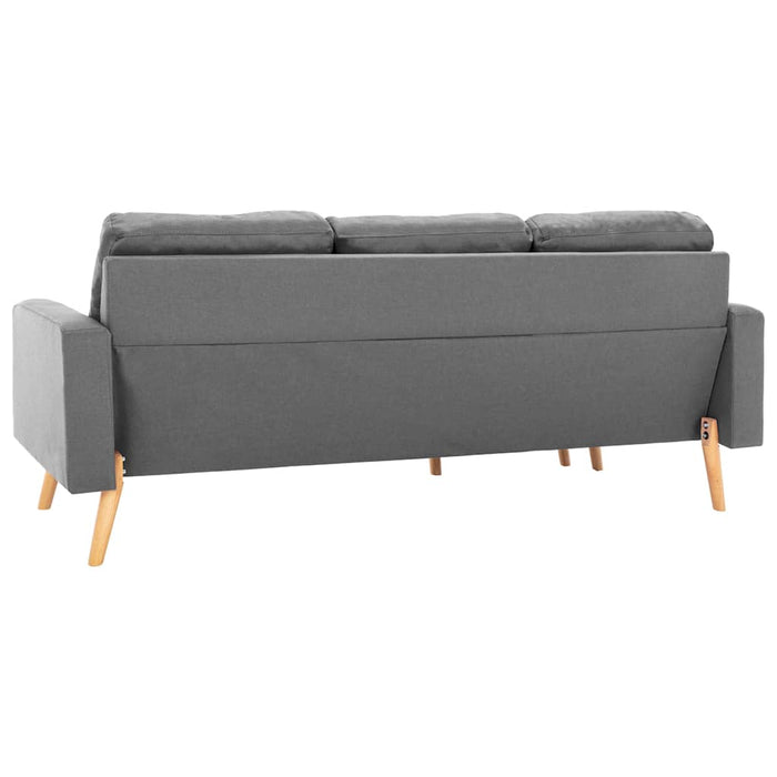 Canapea cu 3 locuri și taburet, gri deschis, material textil WALTI