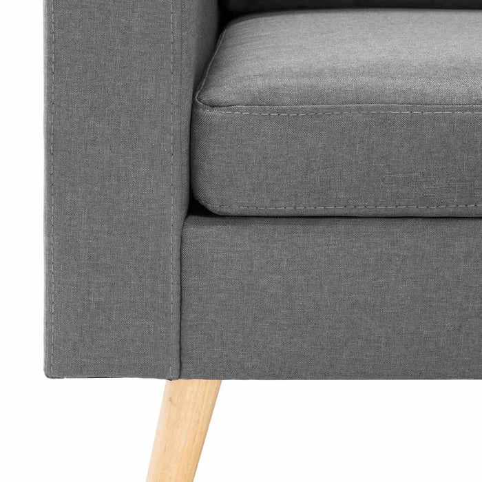 Canapea cu 3 locuri și taburet, gri deschis, material textil WALTI