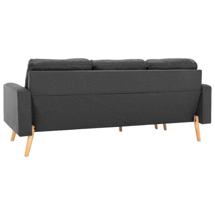 Canapea cu 3 locuri și taburet, gri închis, material textil - WALTI WALTI