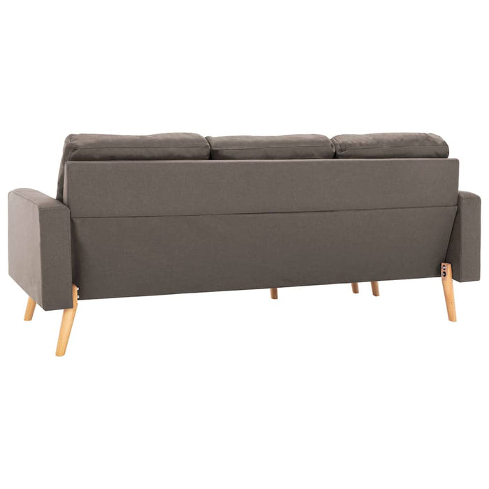 Canapea cu 3 locuri și taburet, gri taupe, material textil WALTI