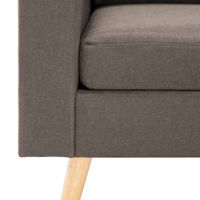 Canapea cu 3 locuri și taburet, gri taupe, material textil WALTI