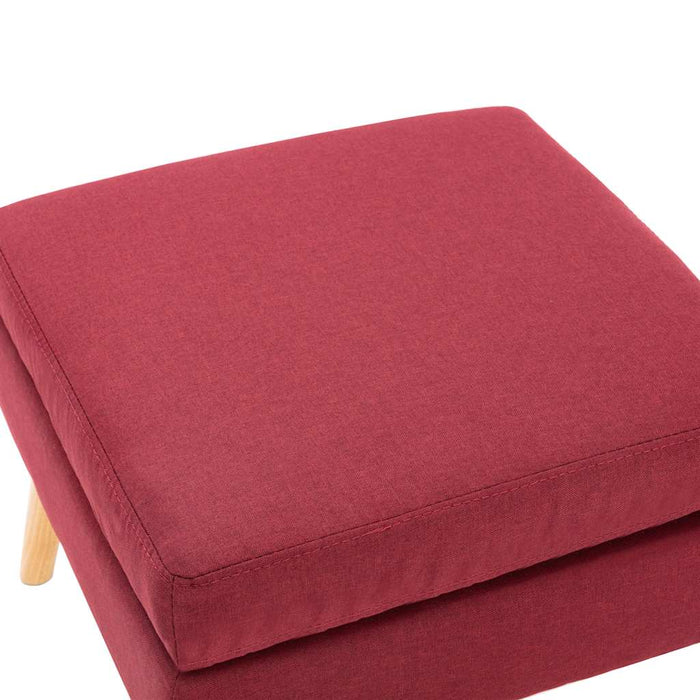 Taburet, roșu vin, material textil WALTI