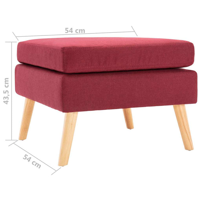 Taburet, roșu vin, material textil WALTI