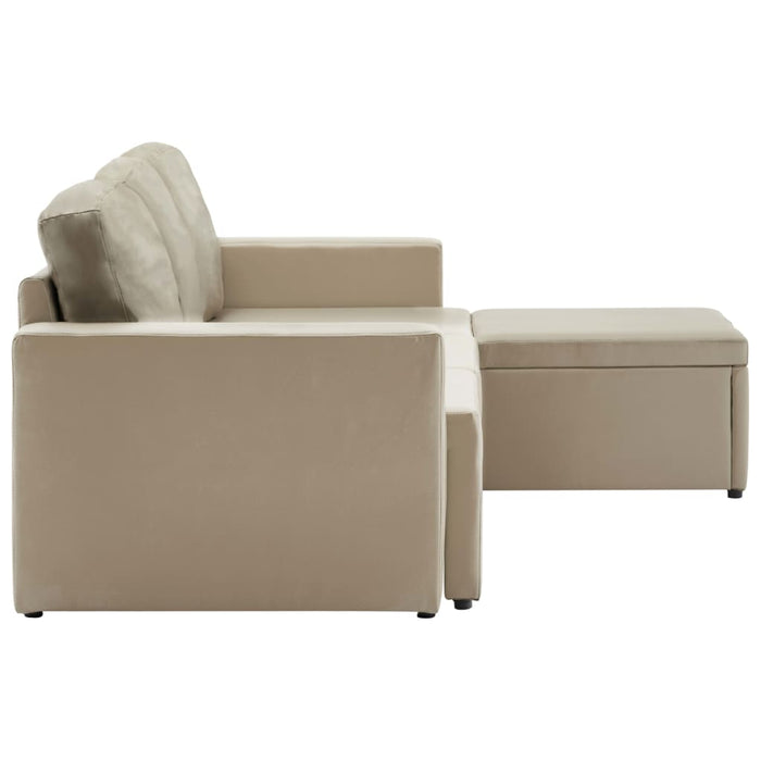 Canapea extensibilă modulară, 3 locuri, cappuccino, piele eco WALTI