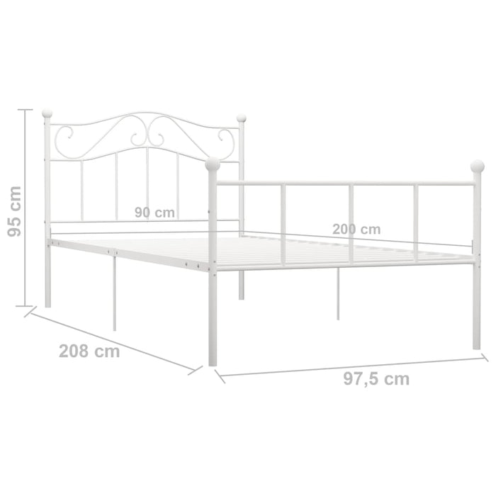 Cadru de pat, alb, 90 x 200 cm, metal - WALTI WALTI