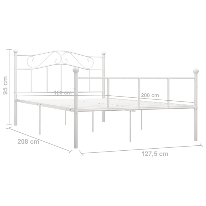 Cadru de pat, alb, 120 x 200 cm, metal WALTI