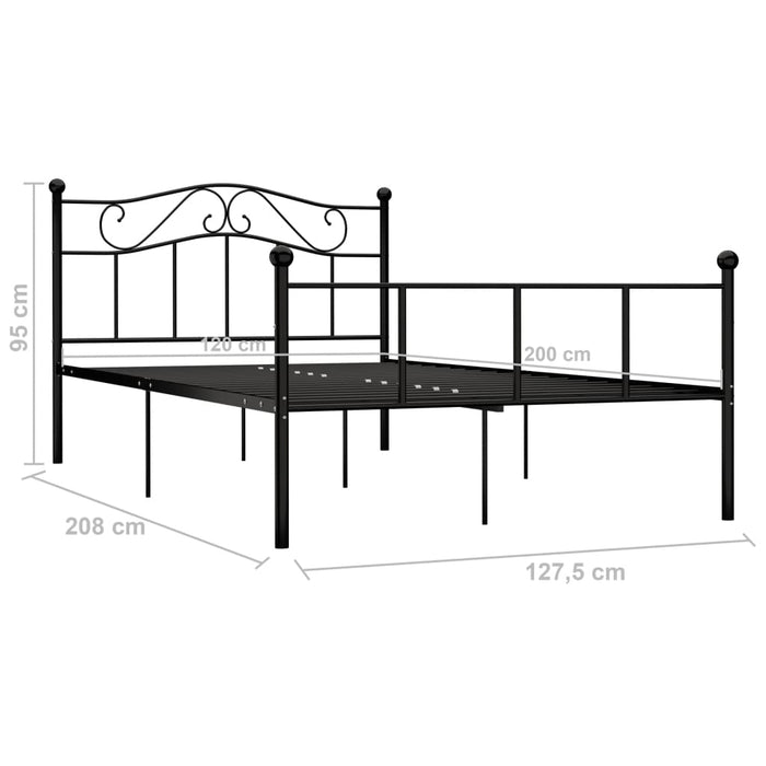 Cadru de pat, negru, 120 x 200 cm, metal - WALTI WALTI