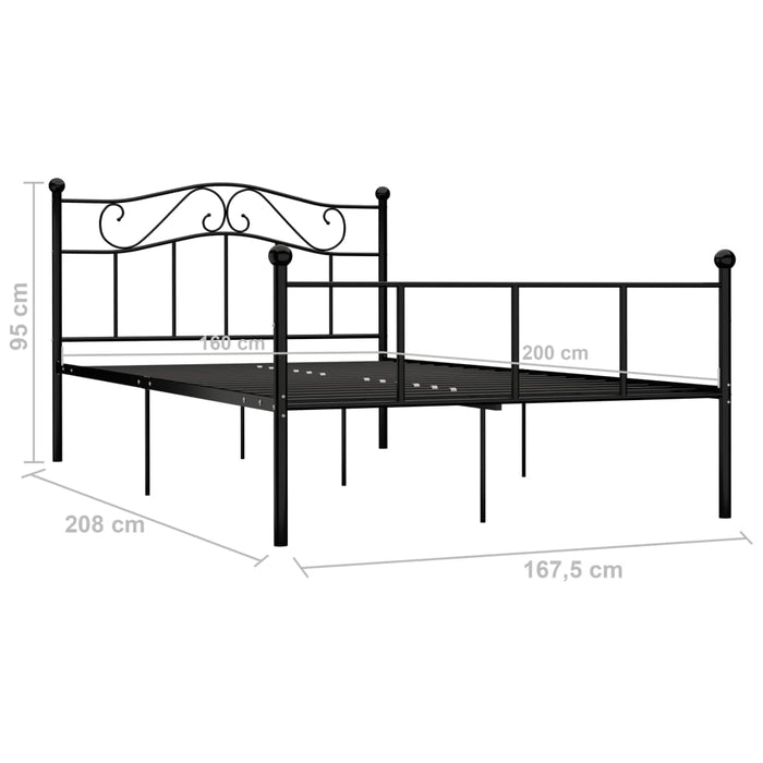 Cadru de pat, negru, 160 x 200 cm, metal WALTI