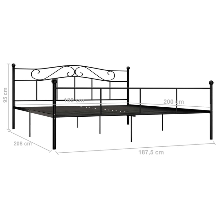 Cadru de pat, negru, 180 x 200 cm, metal WALTI