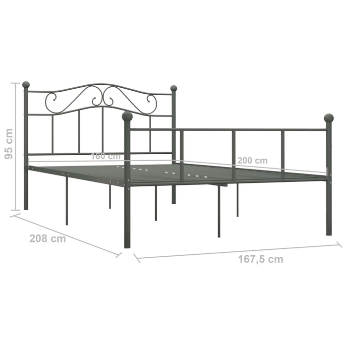 Cadru de pat, gri, 160 x 200 cm, metal - WALTI WALTI